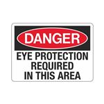 Danger Eye Protection Required In This Area Sign